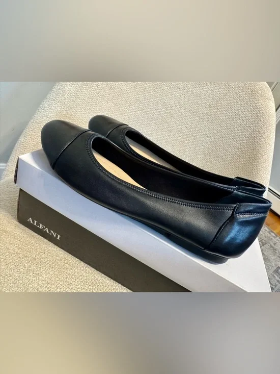 Alfani Tavii 2 Step-N-Flex Ballet Flats in Black Smooth Size 7 New In Box - Picture 4 of 7